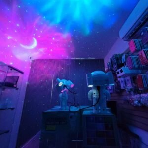 Proyector Astronauta de Nebulosa, Estrellas y Luna – Con Bocina Bluetooth y Control Remoto